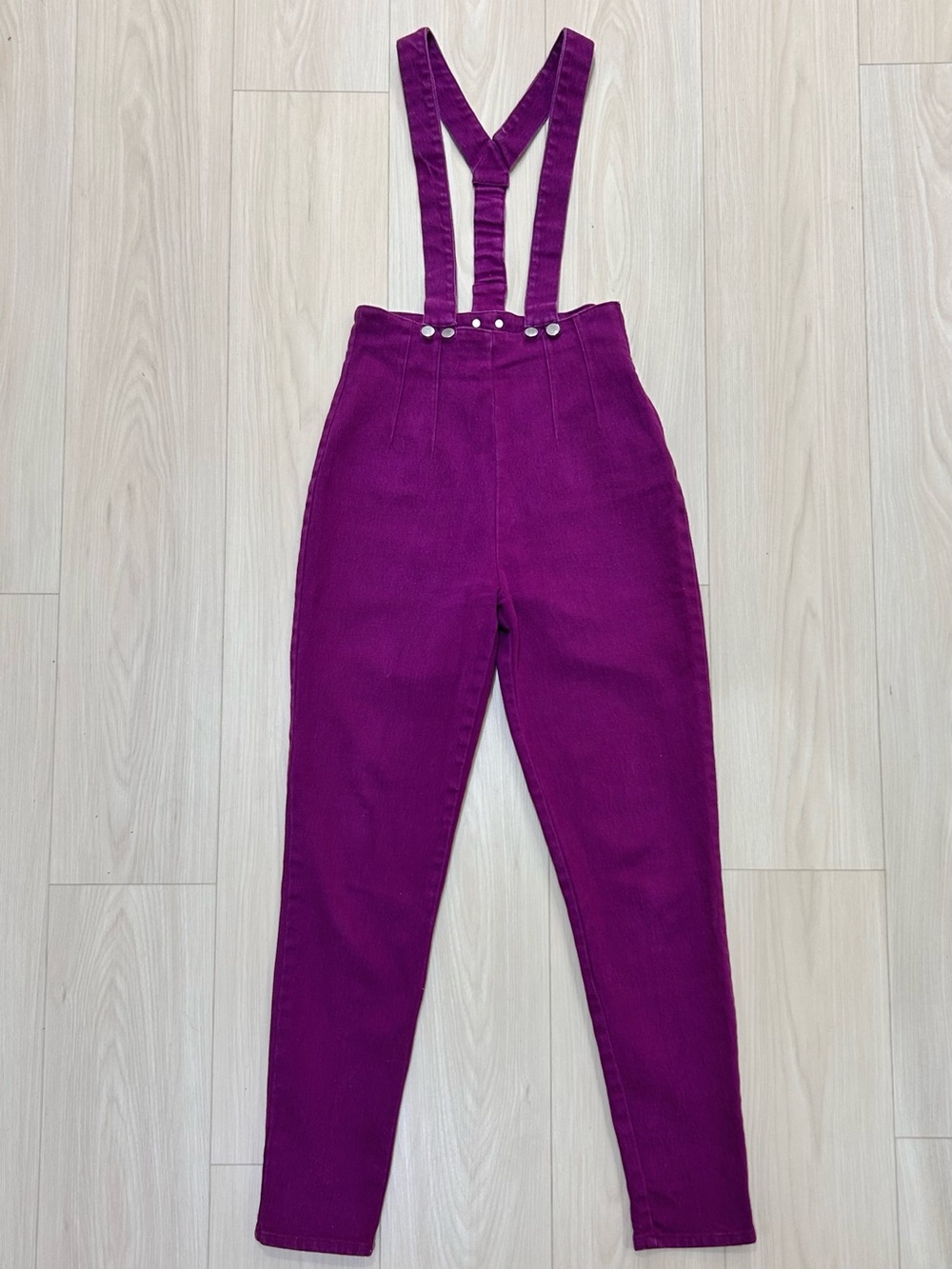 Vintage GITANO Suspendered High Waisted Denim Purple